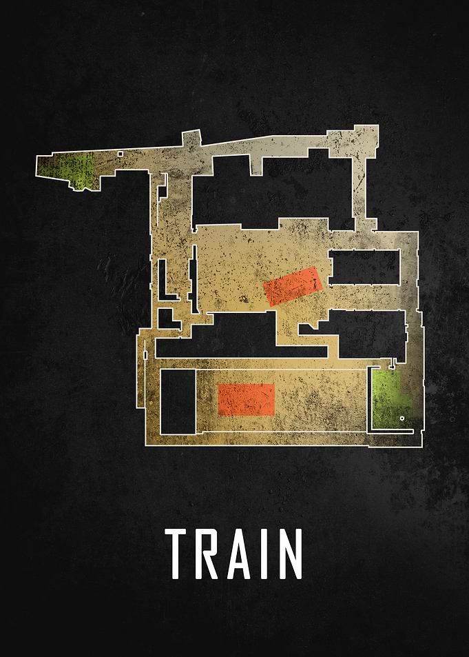 Train Map Black
