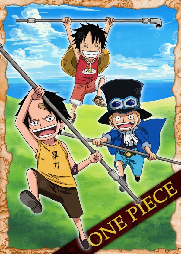 Luffy, Sabo and Ace cheerful play