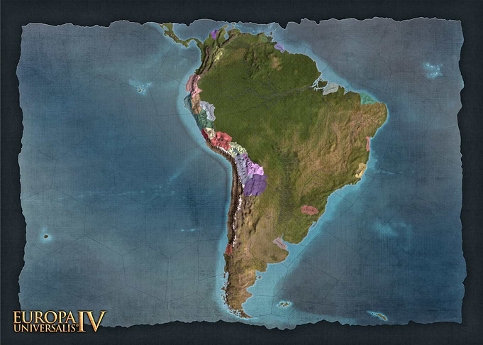 South America Blue Map