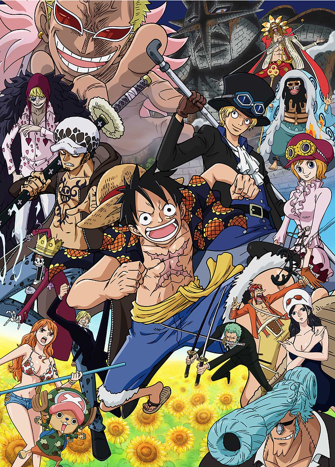 One Piece: коллаж героев Гранд-Лайн