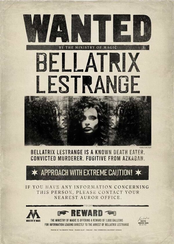 Wanted Bellatrix Lestrange