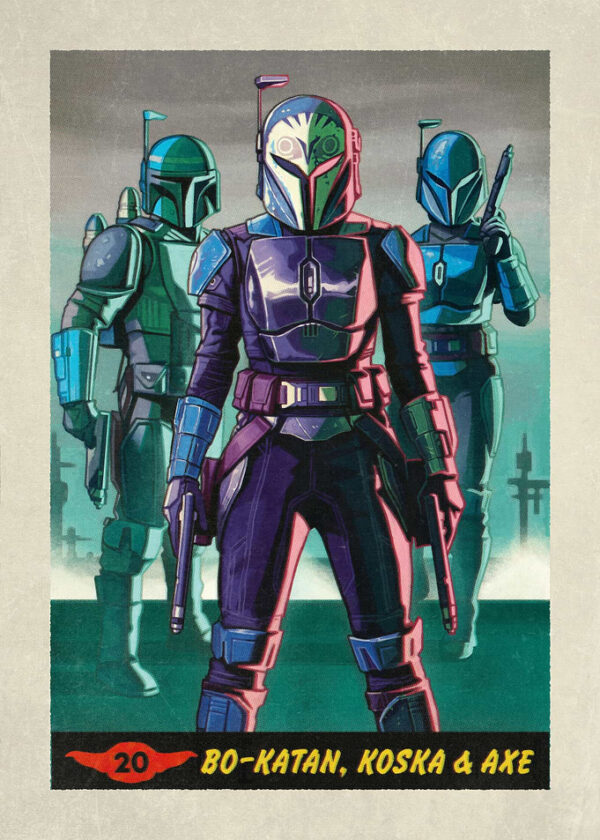 Bo Katan Koska and Axe Mandalorian Card poster