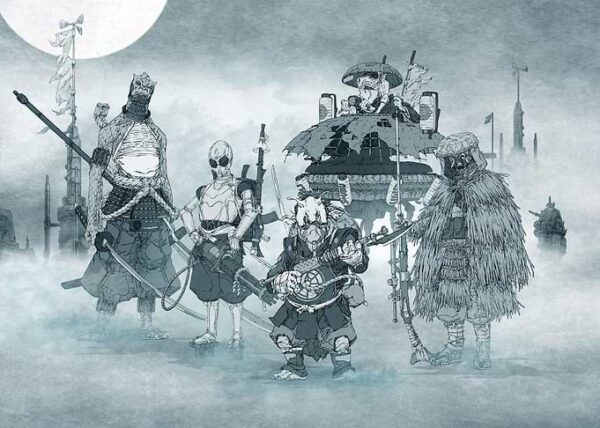 Characters sequence grey poster