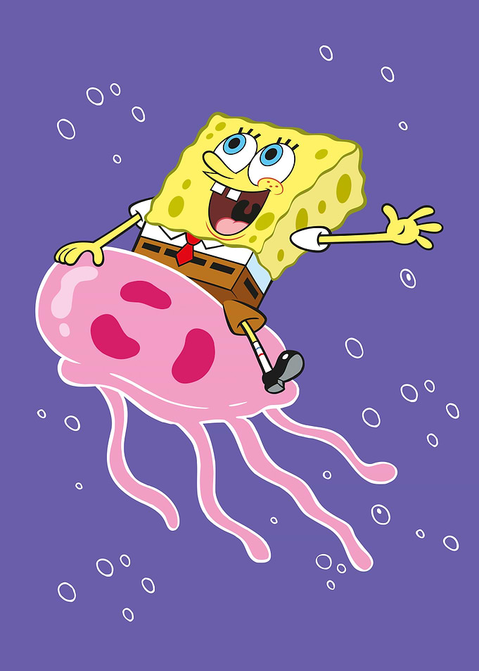 SpongeBob Riding Jellyfish