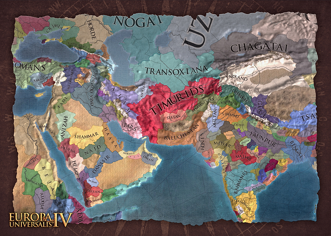 Middle East Brown Map