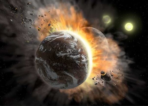 Rocky exoplanets collision