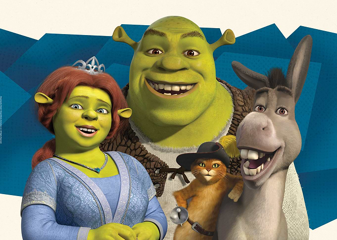 Shrek, Fiona, Donkey, Puss