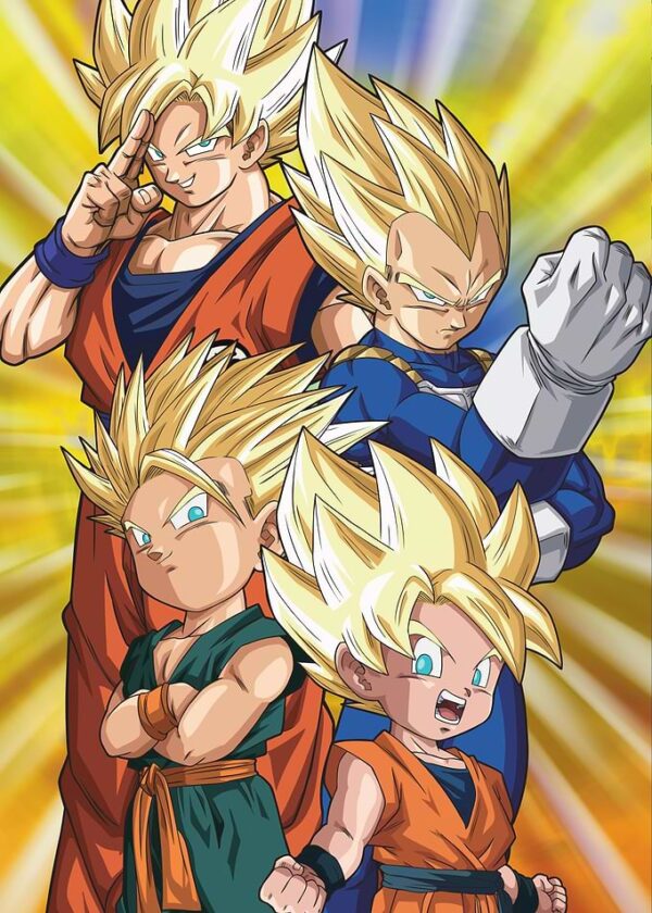 Goku, Vegeta with Sons
