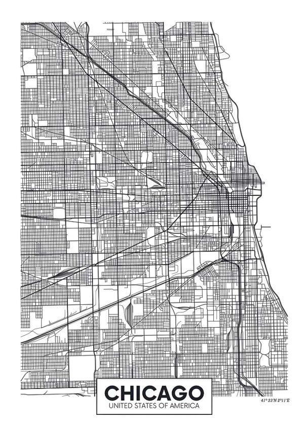 minimalistic chicago map