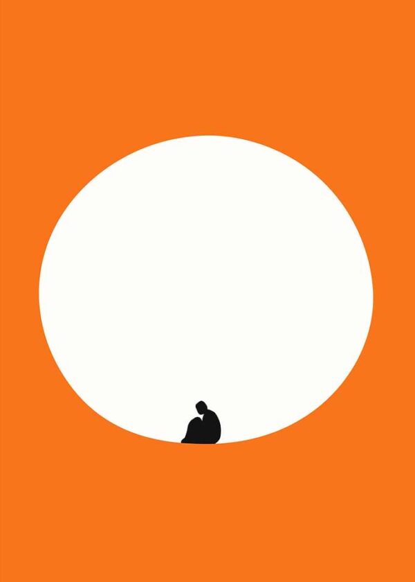 Minimalist Silhouette of a Sitting Person