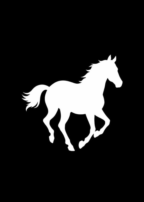 daftones Minimalist White Horse Silhouette