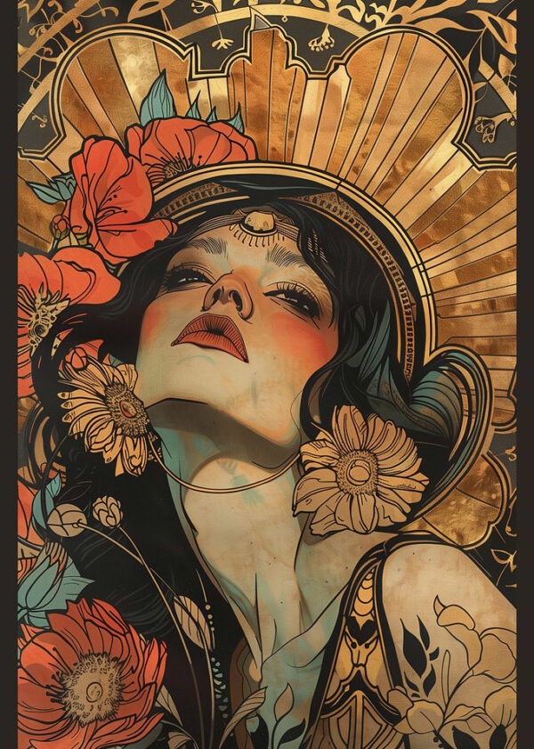 art deco crown of gold