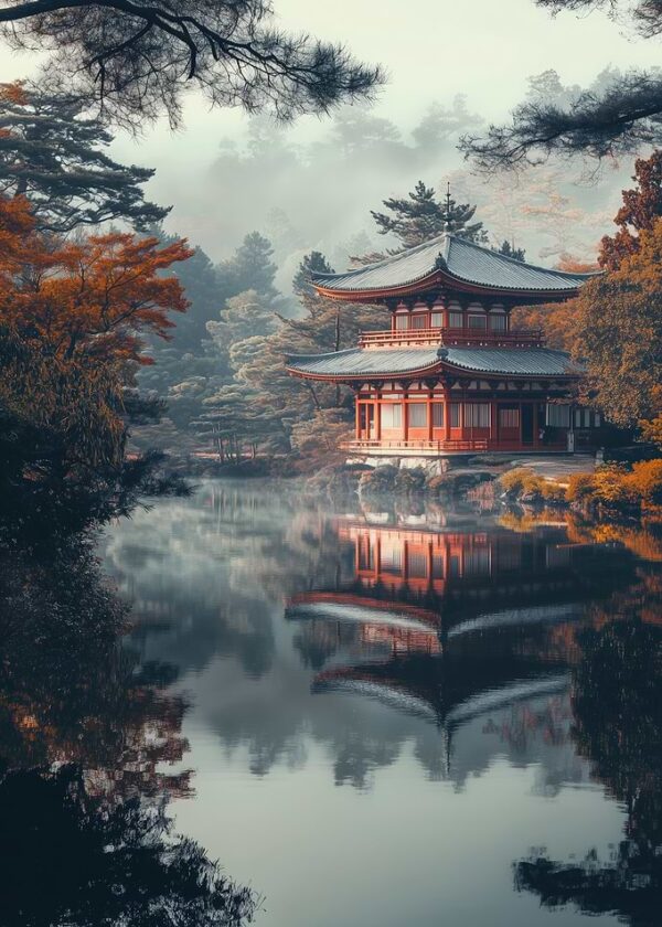 Japanese Pagoda Reflection
