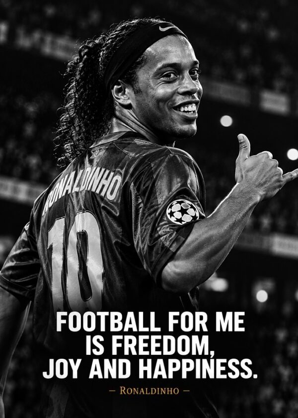 Ronaldinho Inspirational Football Quote Poster