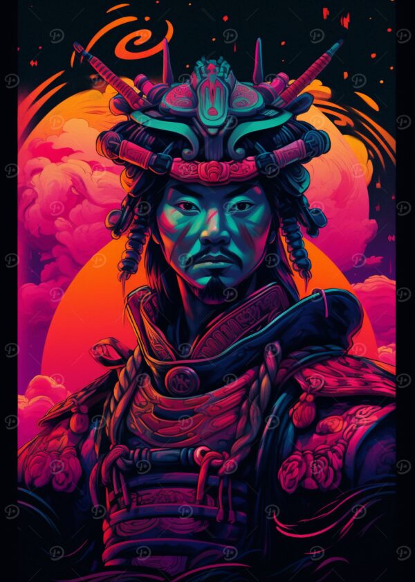 samurai colorful art
