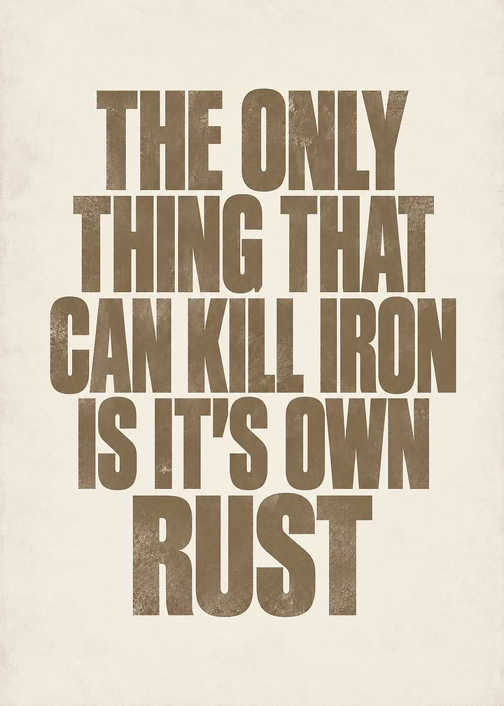 Inspirational Iron Rust Quote Poster