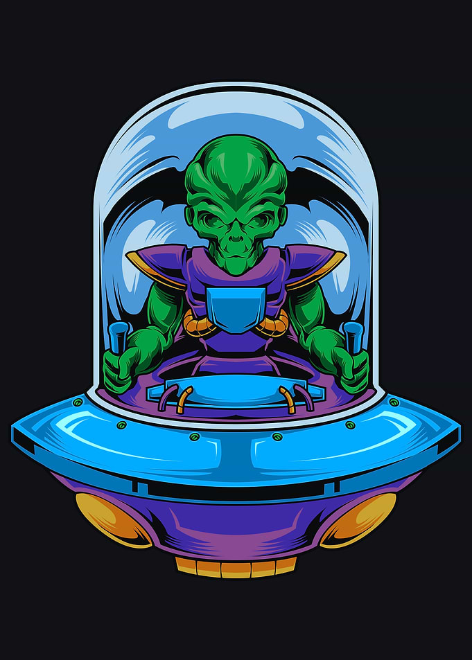 Green Alien Pilot in UFO