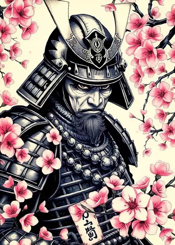 Samurai Warrior Cherry Blossoms