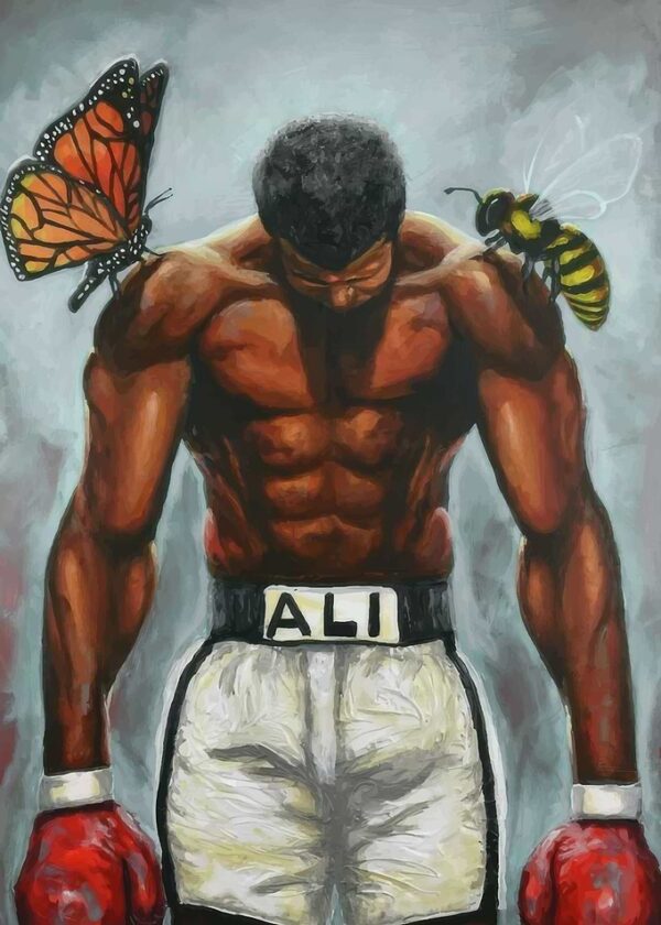 Muhammad Ali with Butterfly and Bee