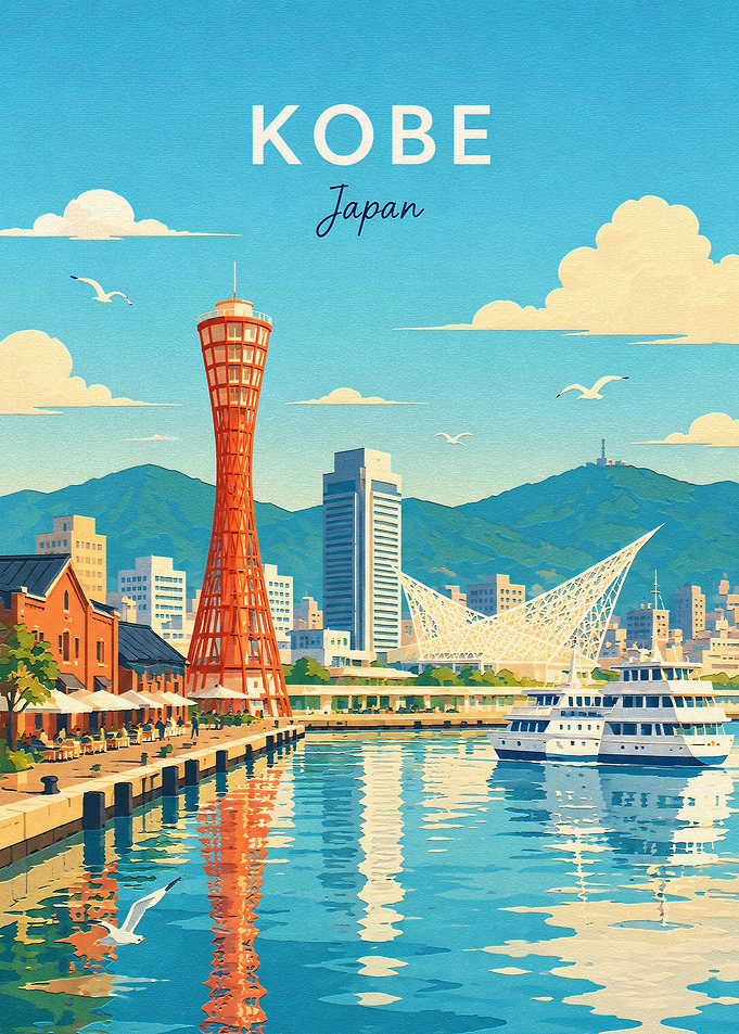 Kobe Japan Travel Poster