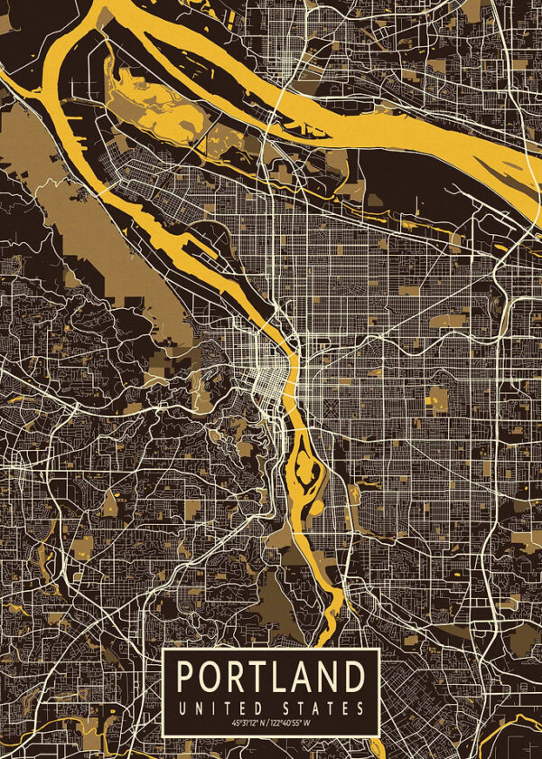 Portland City Map Pastel