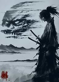Samurai Warrior with Ghostly Spirit