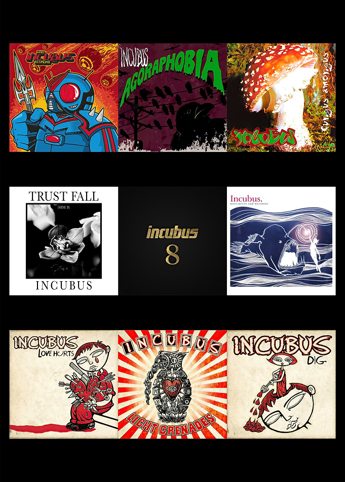 Incubus Album Covers Collage