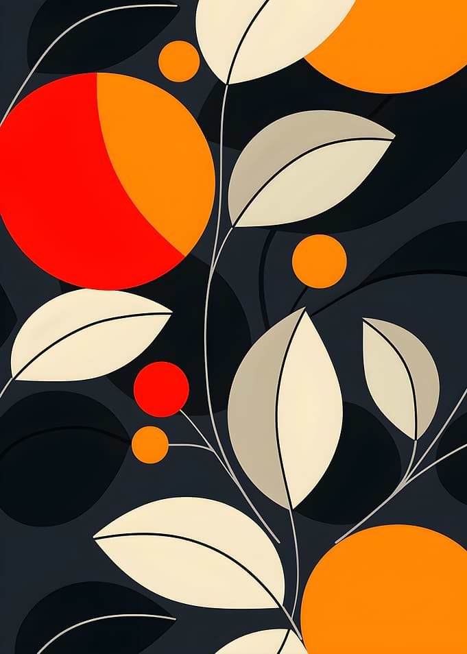 Abstract Floral and Fruit Design