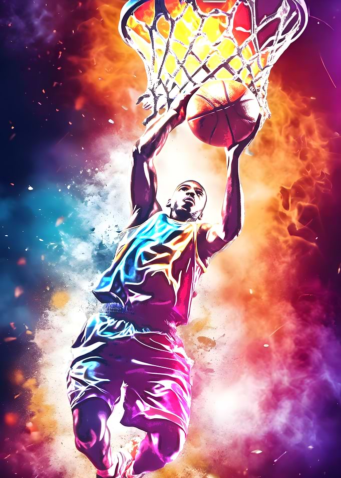 basketball player dunking