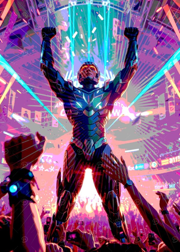 Cyberpunk Hero Victory