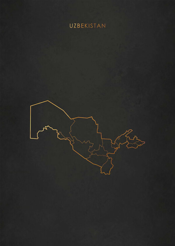 Gold Uzbekistan Map