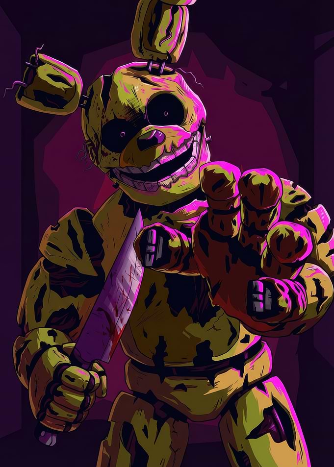 Springtrap Holding a Bloody Knife