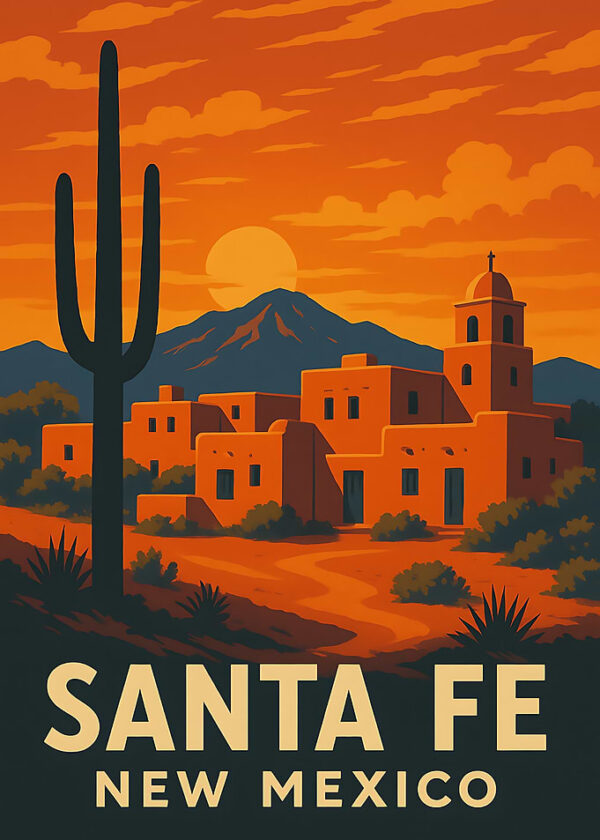 Santa Fe New Mexico Travel Poster