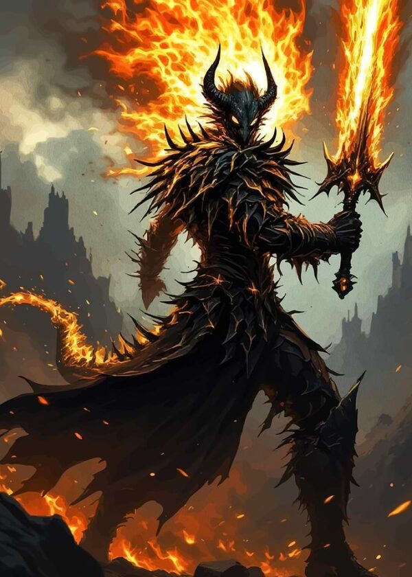 Fiery Demon Warrior Sword