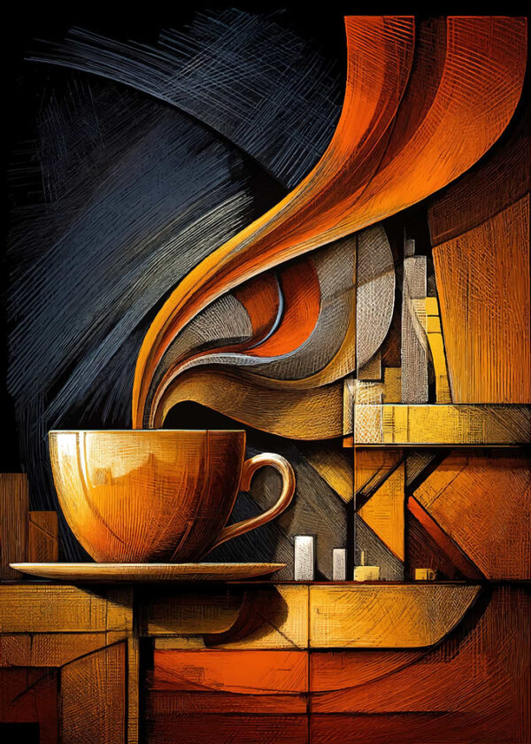 Abstract Coffee Cup with Steam