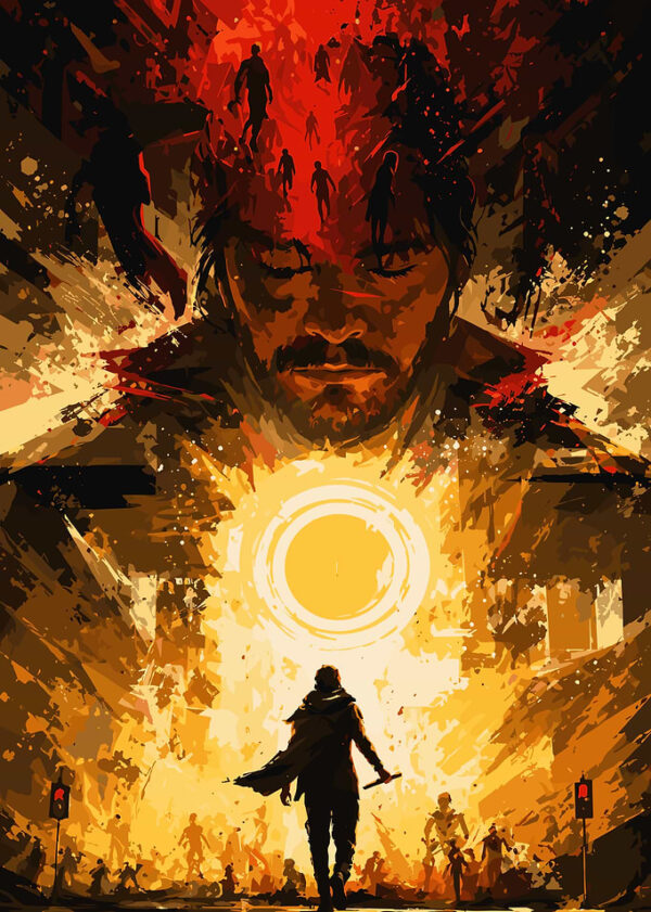 Control Resonant Man Walking Towards a Bright Sun