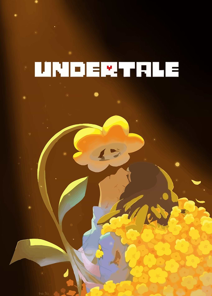 Undertale Frisk and Flowey artwork
