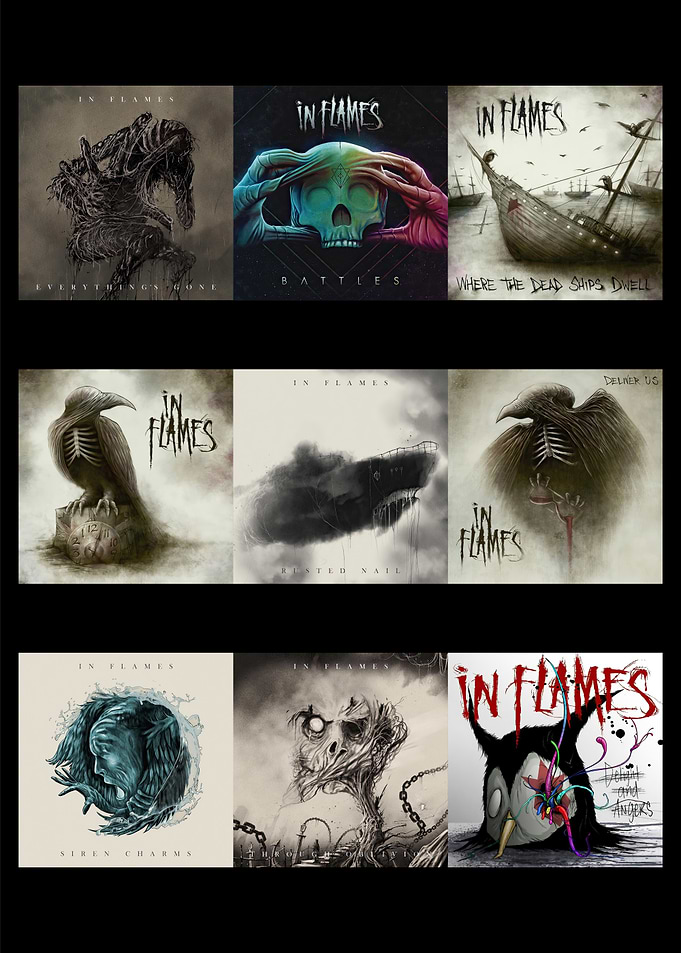 In Flames Album Covers Collage