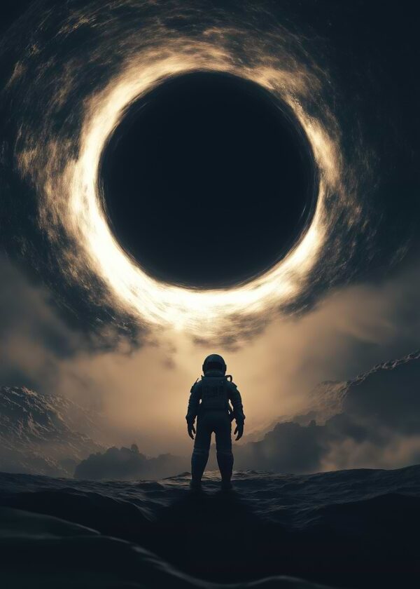 Astronaut Facing Black Hole Interstellar Black Hole movies