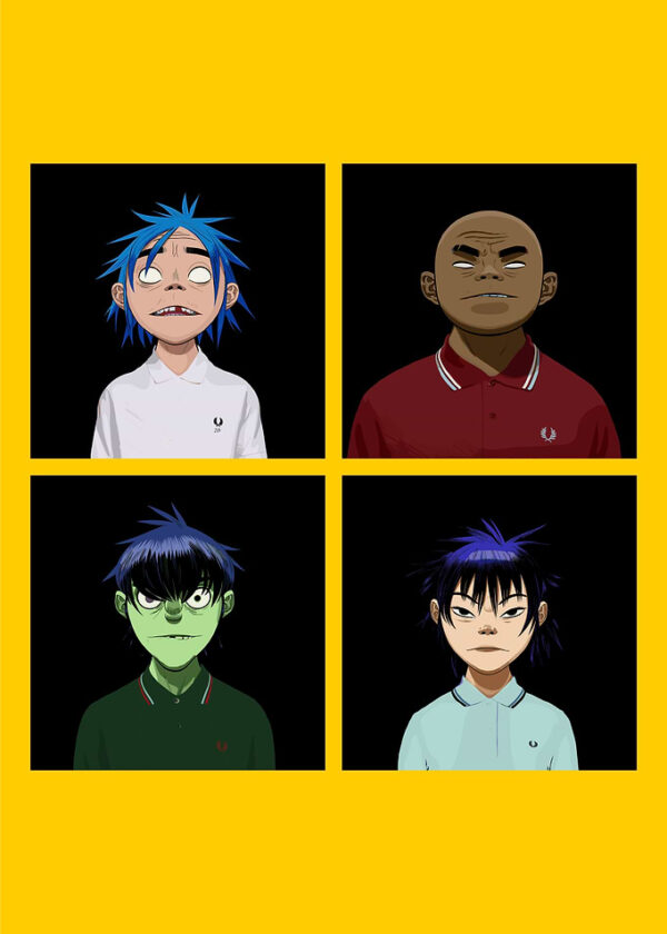 Gorillaz band members pixel art