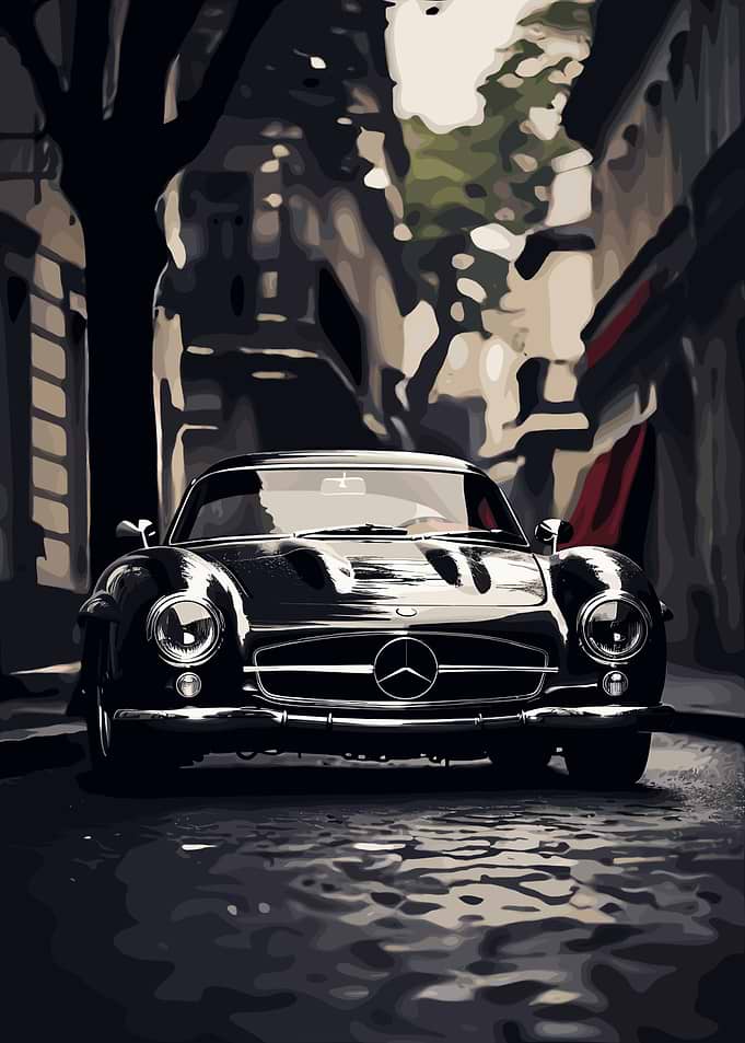 Black Mercedes 300SL