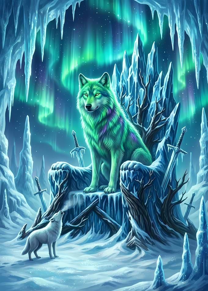 Wolf King on Ice Throne