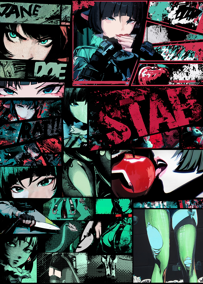 Jane Doe Comic Panel Collage