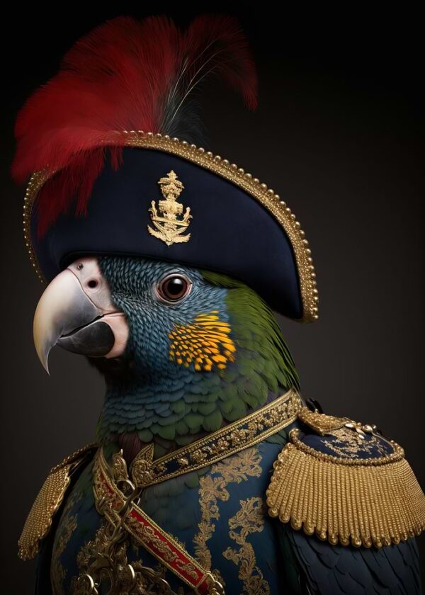 Parrot in Military Uniform