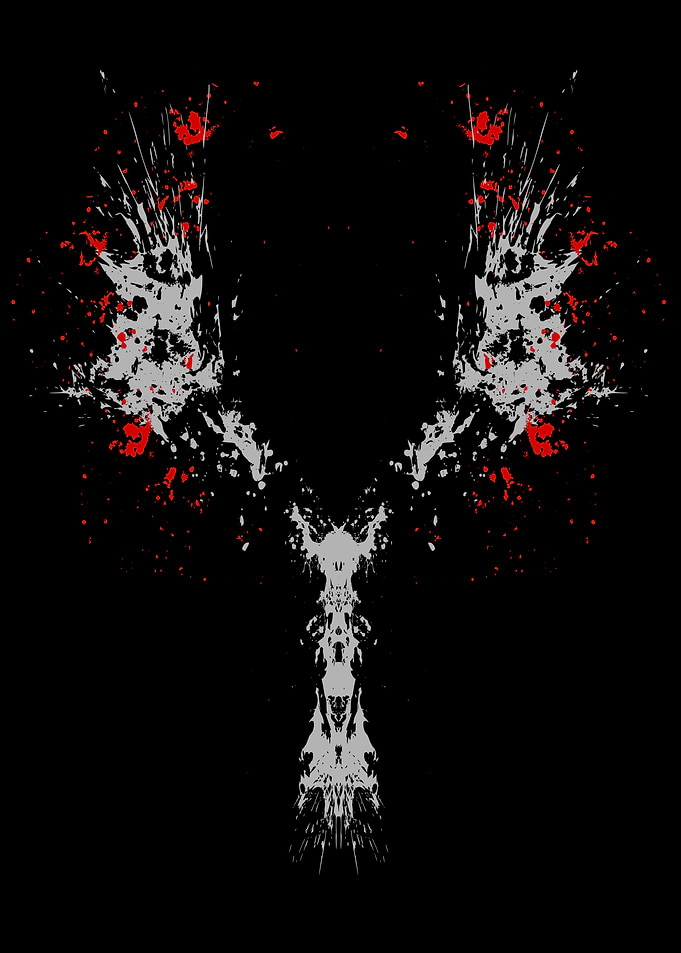 Rorschach Abstract Ink Splatter