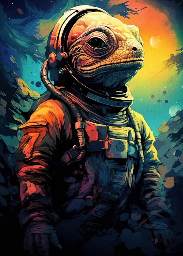 Lizard Astronaut Space