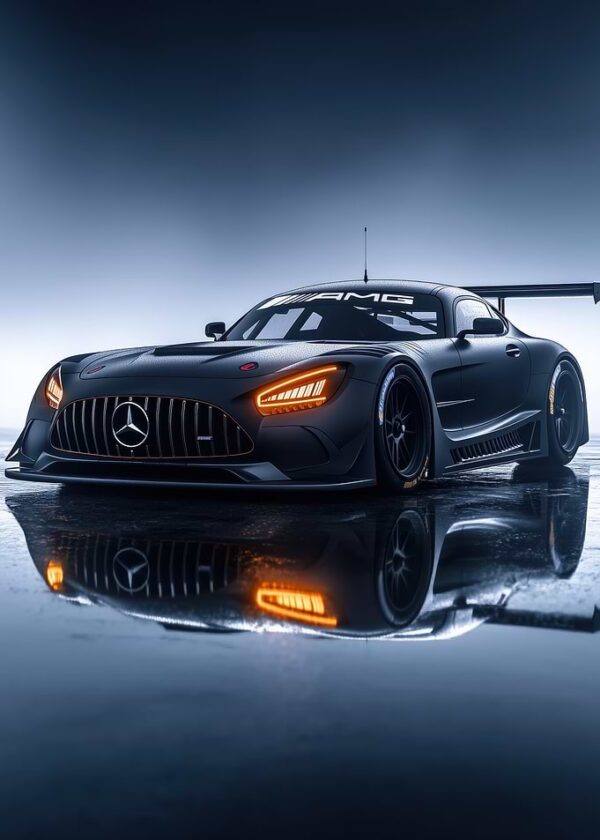 Black Mercedes AMG Race Car