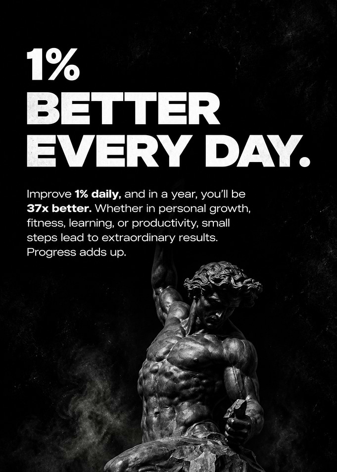 1% Better Every Day Motivational Poster