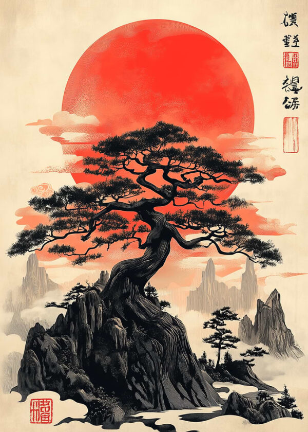 Japanese Bonsai Sunset