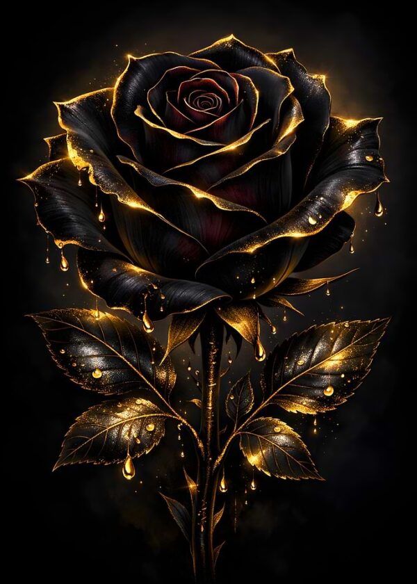 Black Rose Golden Drips